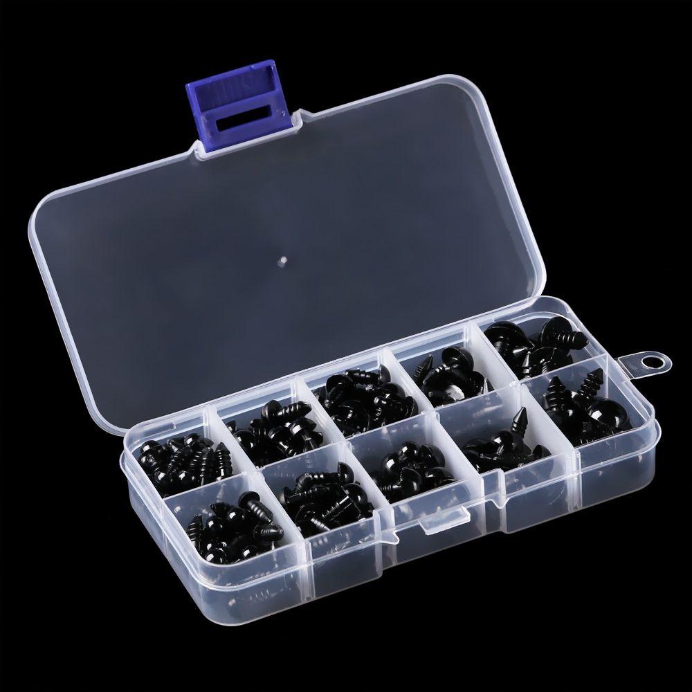 6-12mm Stuffed Screws Animal Puppet Toy Making With Washers Doll Safety Eyes Black Craft Eyeball