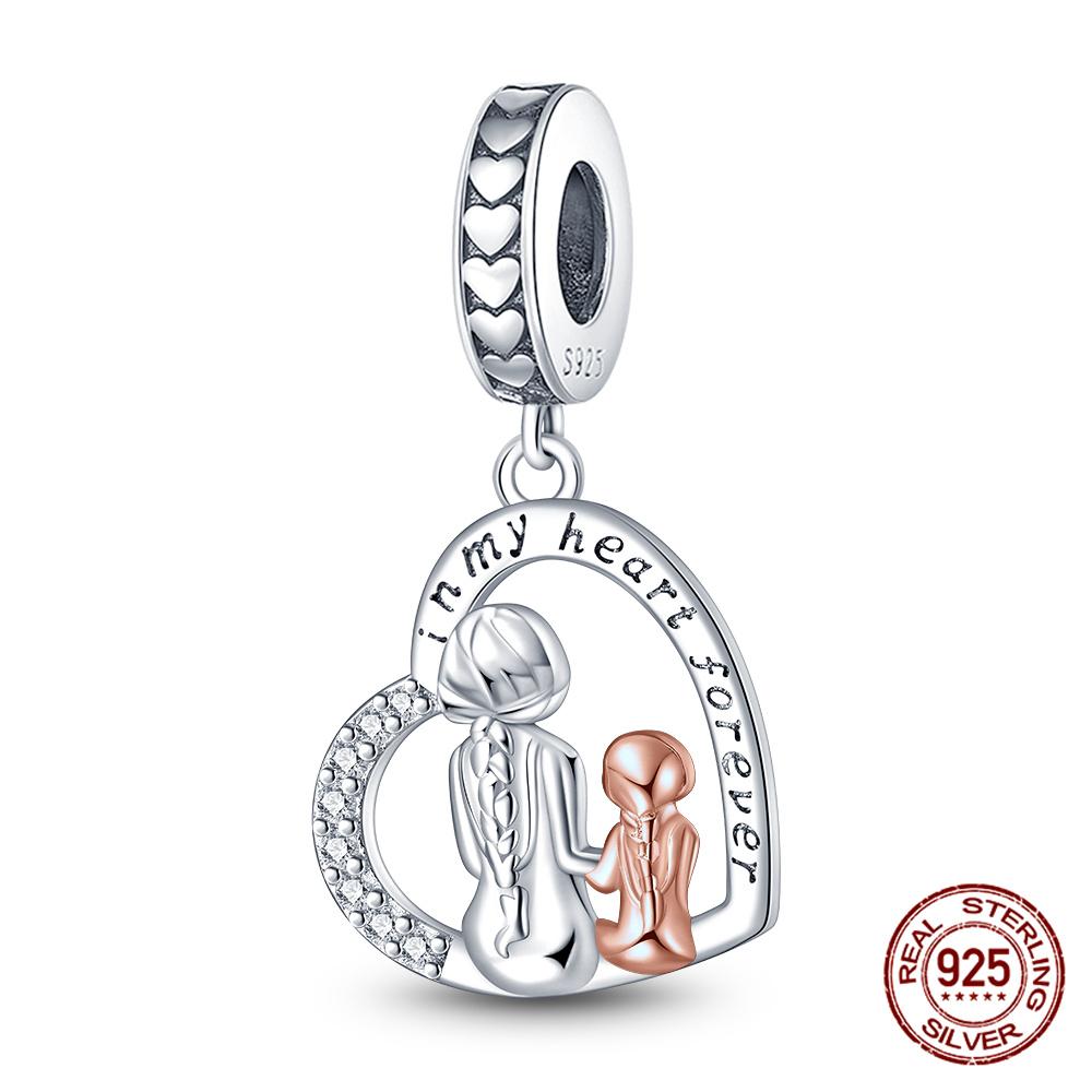 100% Copper Love Mother And Daughter Charms Fitoriginal Bracelets Diy Jewelry Making For Women Gift