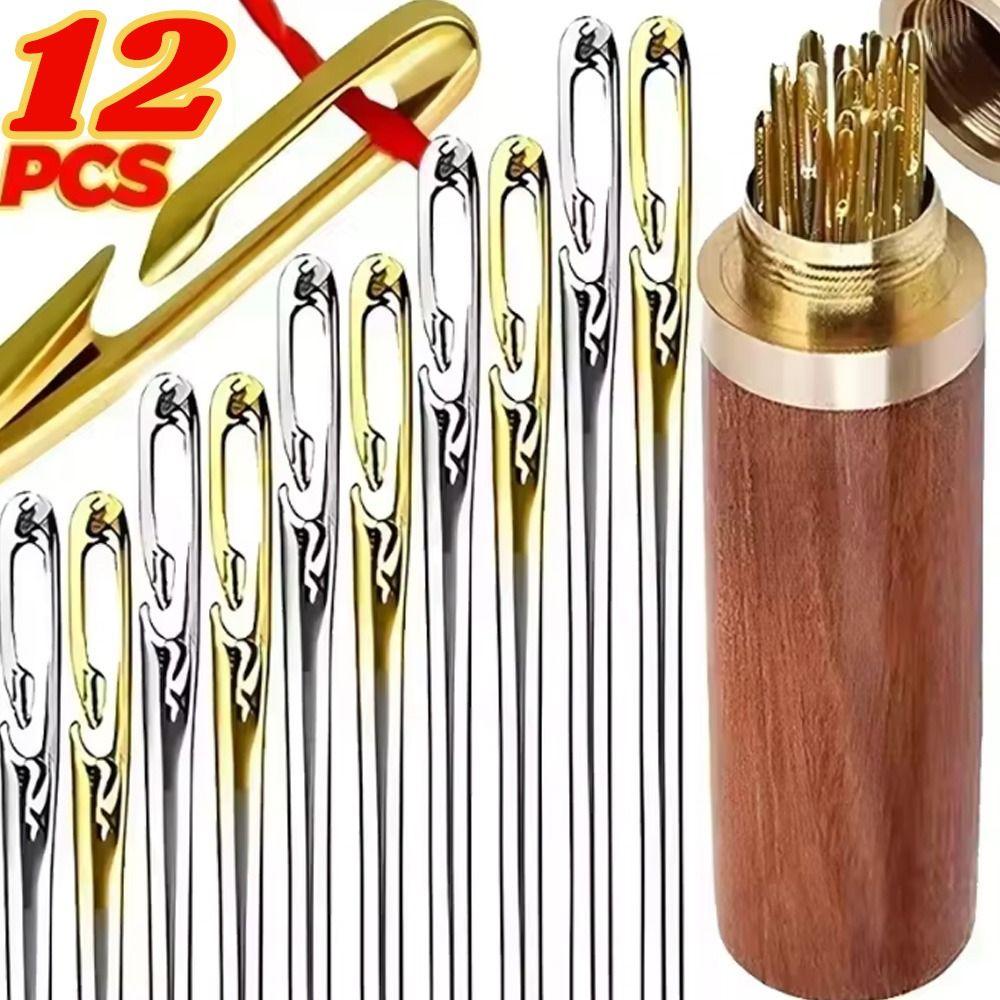 Stainless Steel Blind Sewing Needle Self-Threading Needle Hand Sewing Needle Clothing Mending