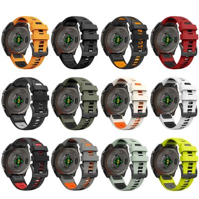 Boucle Acier Visée Bracelet Silicone Pour Garmin Fenix 8 7 E 47mm 7X Pro 51mm Epix/6 6X/Instinct 3 50mm 45mm QuickFit 26mm 22mm Bracelet
