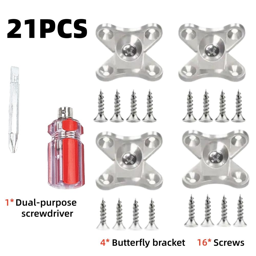 21-piece industrial-grade metal angle bracket set - furniture shelf support connecting pieces