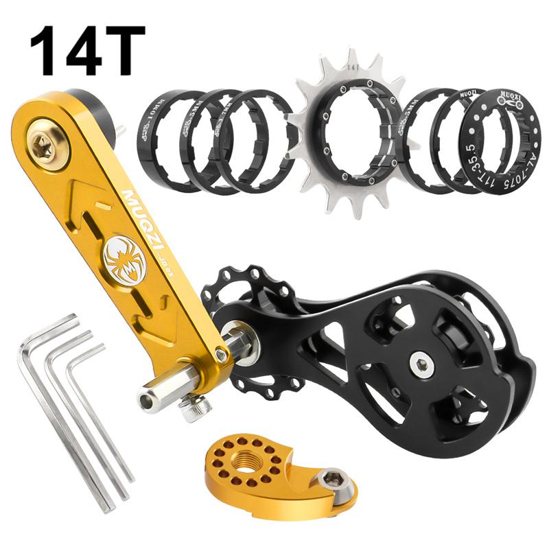 MUQZI Fahrradkassetten-Umrüstsatz 12t-22t Single Speed Kassettenritzel und Kettenspanner für MTB Rennrad