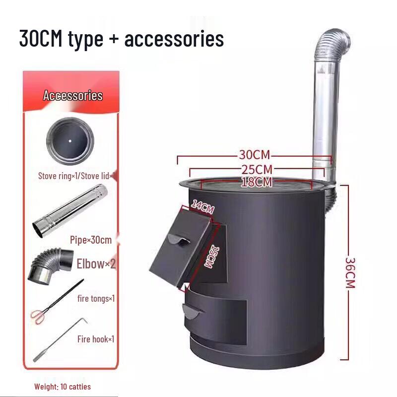 Jundingying 35cm Black Round Chimney Pipe Accessory