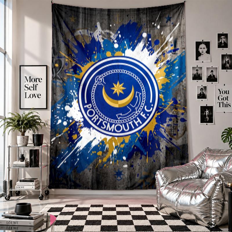 Portsmouth FC Wall Tapestry Home Decor Wall Hanging Cloth for Bedroom Living Room Background