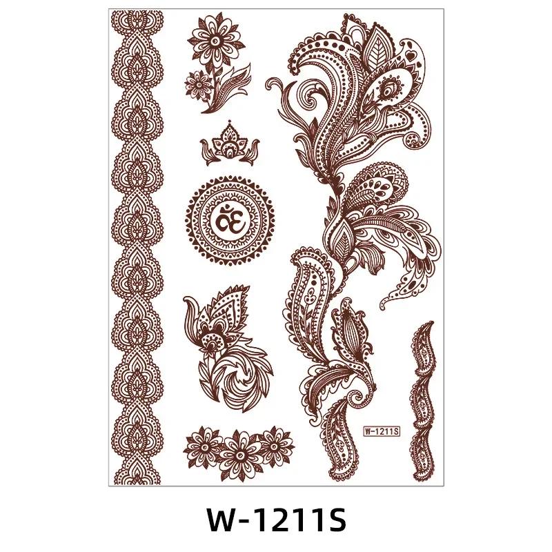 1pcs Red Lace Henna Tattoo Body Sticker Henna Art Temporary Tattoo Hand and Foot for Wedding Eid Al Fitr Coming-of-age Ceremony