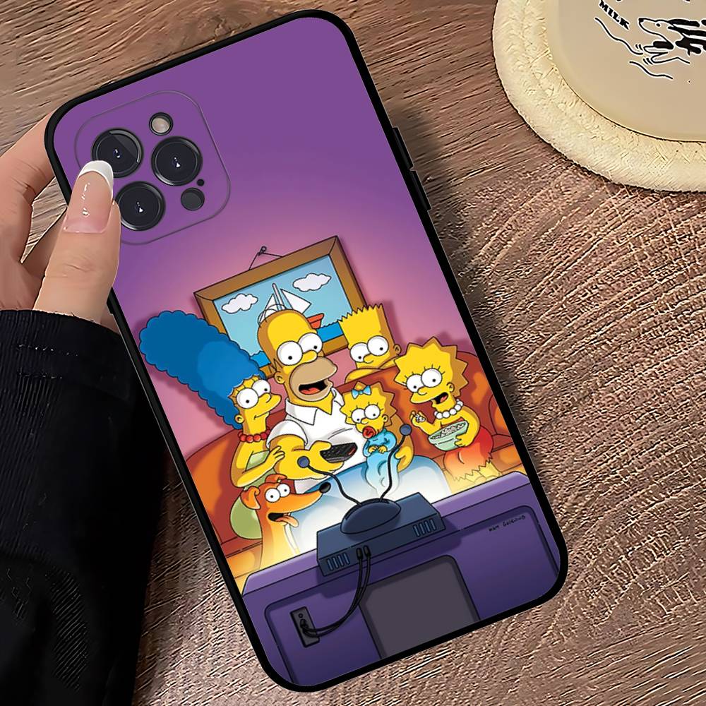 Funny Cartoon S-Simpsons Phone Case For IPhone 14 Plus 13 Mini 11 16 15 17 Pro Max Protection Shockproof