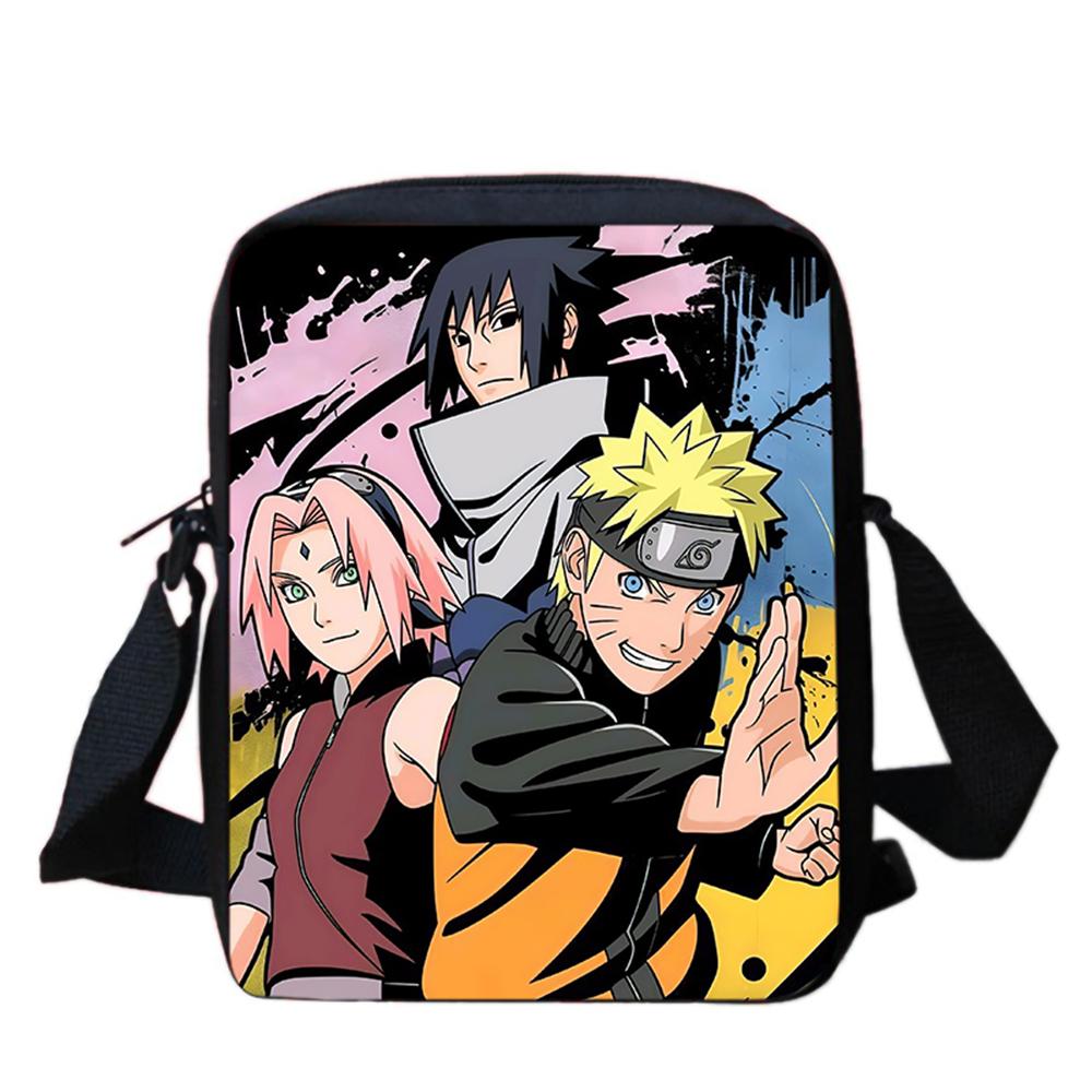 NARUTO Anime Kids Crossbody Bag,Lightweight&Durable, Adjustable Straps,Secure Zipper,for School & Daily Use,for Boys&Girls 6-10