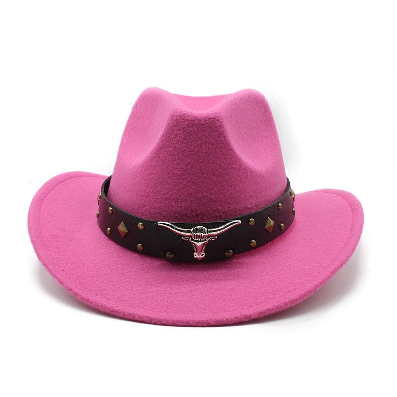 Western Cowboy Hat Vintage Jazz Hat Men And Women Wool Top Hat Felt Hat