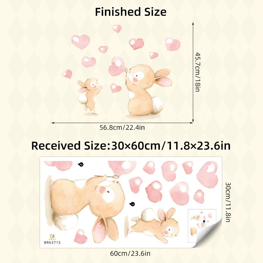 Cartoon Cute Animals Moon Cat Rabbit Wall Stickers for Kids Room Background Bedroom Decoration Girls Home Decor Living Room