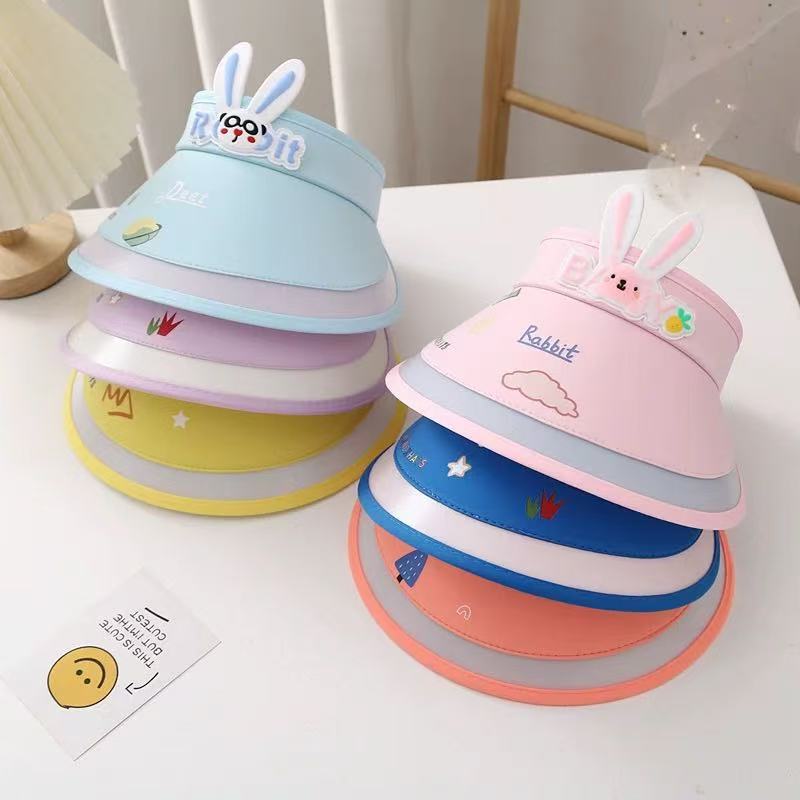 Fan-style children's summer sun hat with large brim, fashionable sun protection hat with shawl for girls, beach outdoor hat for boys