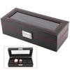 5-Slot Watch Box Carbon Fiber Display Case Durable Watch Case  Storage