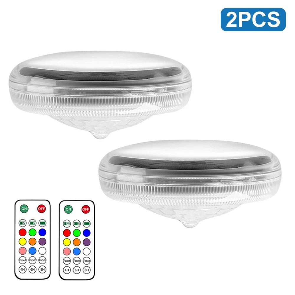 Solar Swimming Pool Lights RGB Color Float Pool Lights Waterproof with Remote IP65 Pool Decor Lighting for Inground Outdoor