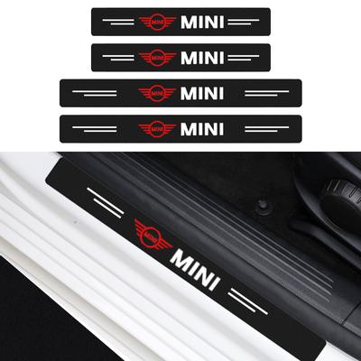 4 Adet Karbon Fiber Araba Kapı Eşiği Koruma Etiketi Çizilmeye Karşı Yenileme BMW Cooper F54 F55 F56 R56 R60 SONE Roadster Clubman Coupe