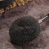 Non Scratch Wire Brush Stainless Steel Wool Scrubber with Long Handle, Deep Cleaning Heavy Kitchen Sink Duty Scrub Brush, Non-Scratch Pot Scouring