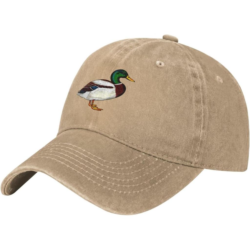 Gorra de Béisbol Bordada de Pato Mallard Algodón Lavado Gorra de Papá Protección Solar Ajustable Gorra para Exteriores