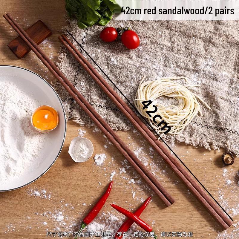 Anti-Scald Solid Ironwood Chopsticks for Hot Pot & Kitchen Use - Unlacquered Red Sandalwood