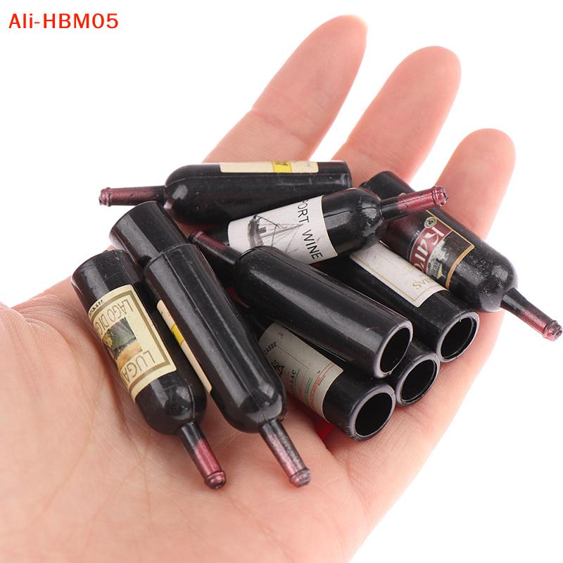(Hb05)10Pc 1/12 Dollhouse Miniature Mini Wine Bottle Set With Box Simulation Drink Model Toys For Doll House Decorat Accessories