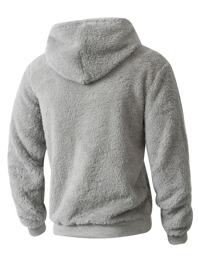 Pull à capuche rembourré en velours pelucheux pour homme Automne Hiver Veste pull pour homme Évacuation de l'humidité Coupe confortable Doux pour la peau Respirant Hauts