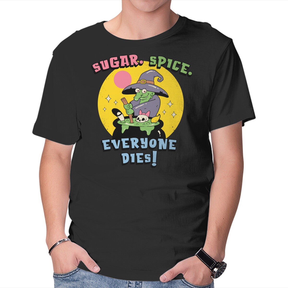 Unisex Crew Neck T-Shirt Sugar Spice Everyone Dies Graphic Short Sleeve Casual Tee XL