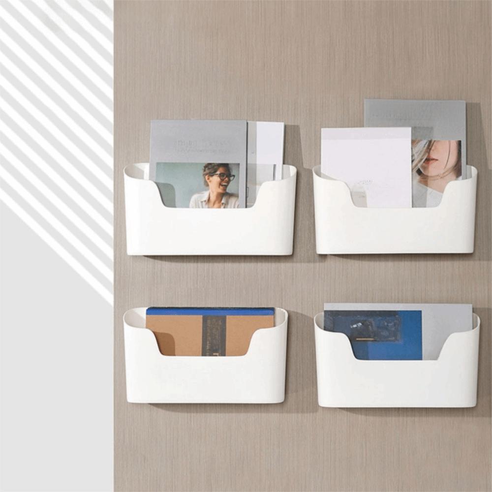 Adhesive Wall Mounted Storage Box Plastic Kitchen Organizer Storage Rack  Cling Film