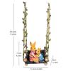 Cute Rabbit Statue - Swinging Rabbit Sculpture Resin Animal Figurine - Garden Decor Ornament for Lawn and Yard