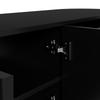 TV Cabinet, Lowboard, Three-Dimensional Wave Structure, Rounded Edges, MDF Carcass, Aluminum Handles, Iron Feet, Fixed Shelf, Cable Grommet
