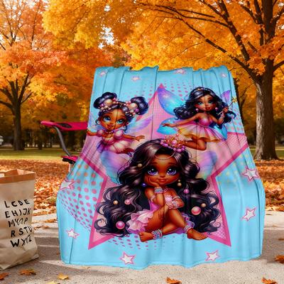 Fairy Princesses Outdoor Flannel Blankets,Home Blankets,Fan Gifts,Suitable for All Seasons,Christmas Gifts.