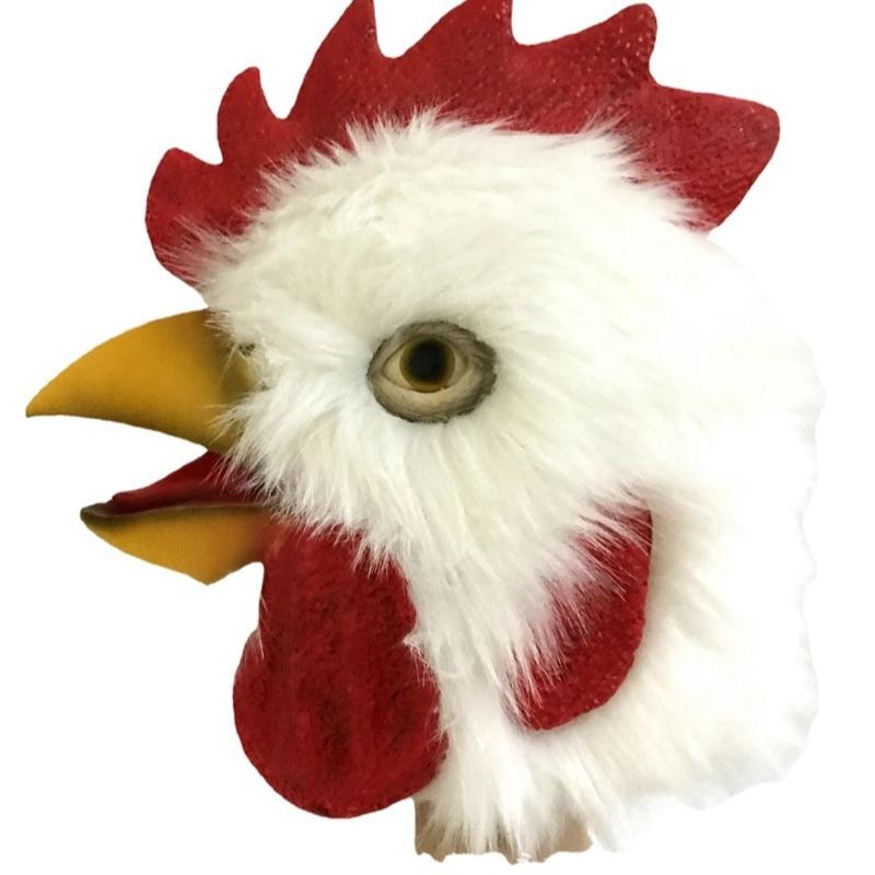 Plush Rooster Mask - Halloween Animal Headgear Cosplay Costume Accessory for Parties Dances Stage Makeup Ideal for Theme Events