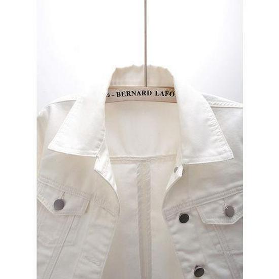 New Women's Sleeveless White Denim Jacket Shawl Cardigan