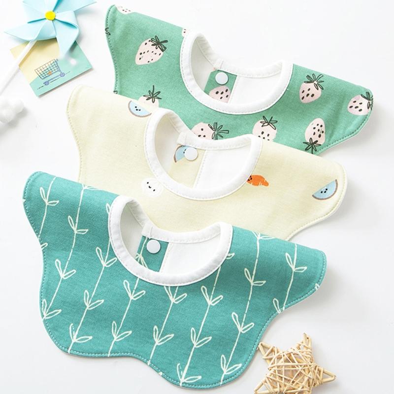 Toddler 360 Degree Rotation Drool Bibs Scarf Baby Infants Feeding Bib Soft Pure Cotton Bandana Waterproof Saliva Towel