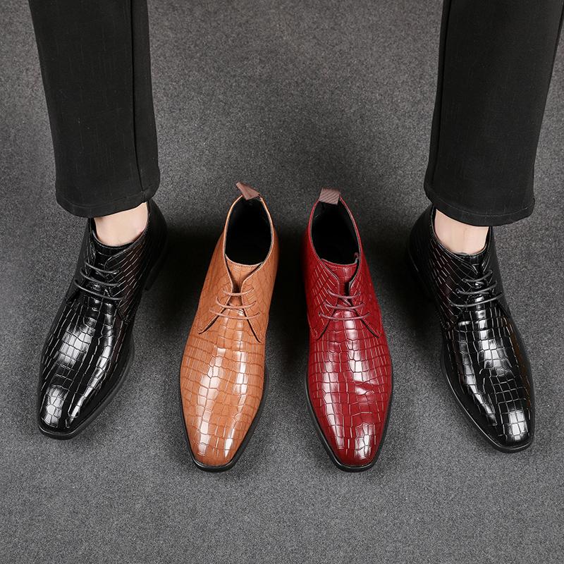 2024 New Outdoor Men Business Boots Vintage Cowboy Chelsea Boots Male Comfort Knight Boots Autumn Winter Shoes Large Size 38~48