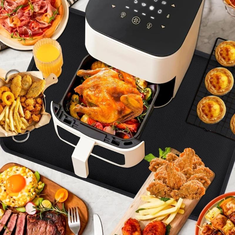 Fire Pit Mat Indoor Thicken Heatproof Mat 60x40CM Oil Proof Waterproof Floor Protector Fiberglass Texture for BBQ Grills