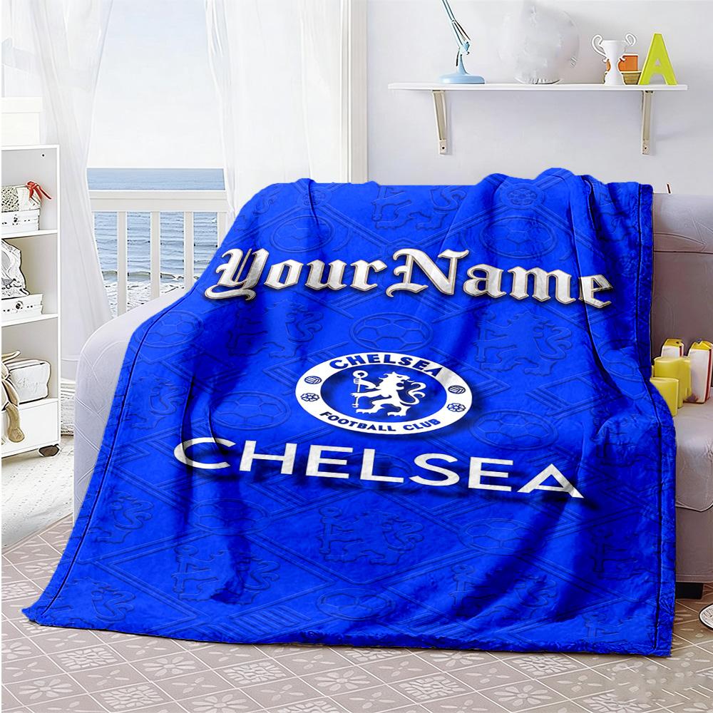 Chelsea Customize Text Blanket Throw Customizable Blanket Soft Warm Cozy Throw For Office Picnics Living Room Livingroom All-Season Use
