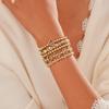 5PCS/SET Elegant Crystal Heart Bracelet Dainty Universal Beaded Bracelet Set Stretch Design Color Blocking