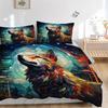 3pcs Colorful Fox's Quilt Cover Set - Soft and Cozy Bedroom, Guest Room and Dorm Decorative Bedding 3-Piece Set 1 Quilt Cover + 2 Pillow Shams.J0