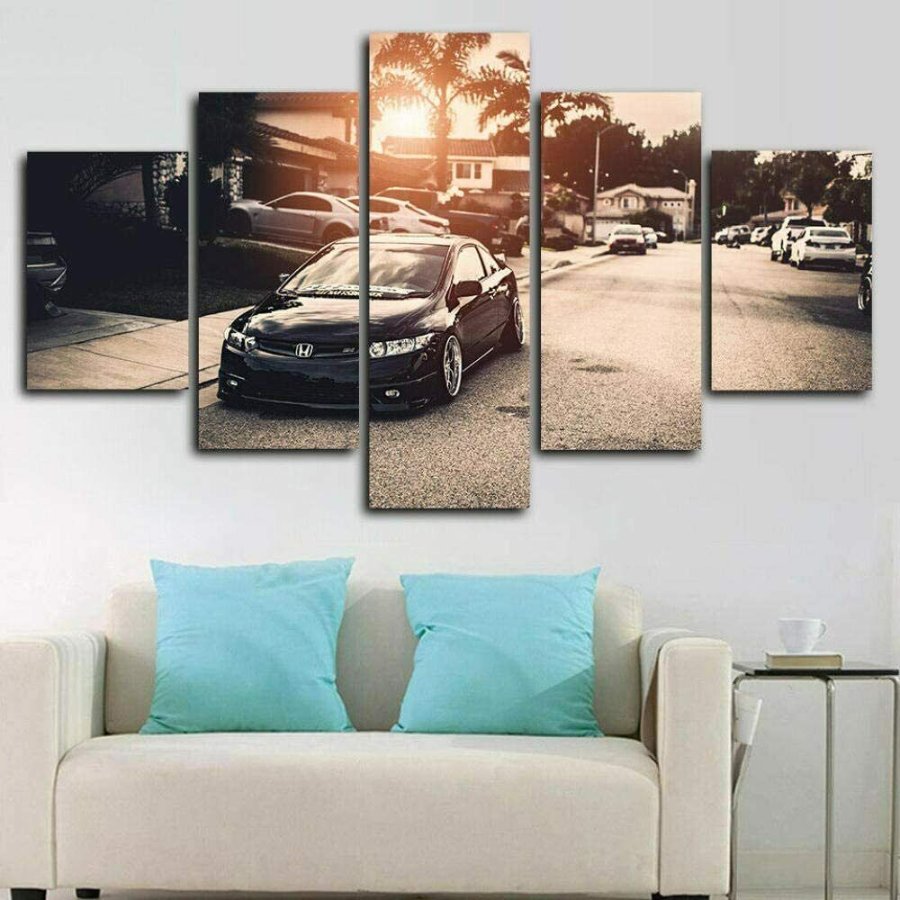 

Honda Civic Sunset Sports Car 5 шт. настенное искусство холст постеры картины для гостиной офис домашний декор фото украшения