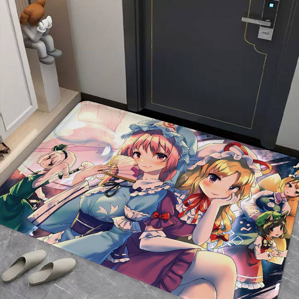Classic T-Touhou P-Project Floor Mat INS Style Soft Bedroom Floor House Laundry Room Mat Anti-skid Household Carpets