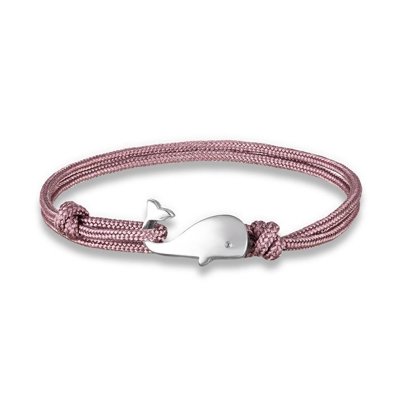 Beach Vacation Tiny Whale Tail Bracelet Couple Men Women 550 Paracord Jewelry Wrap Metal Hooks Summer
