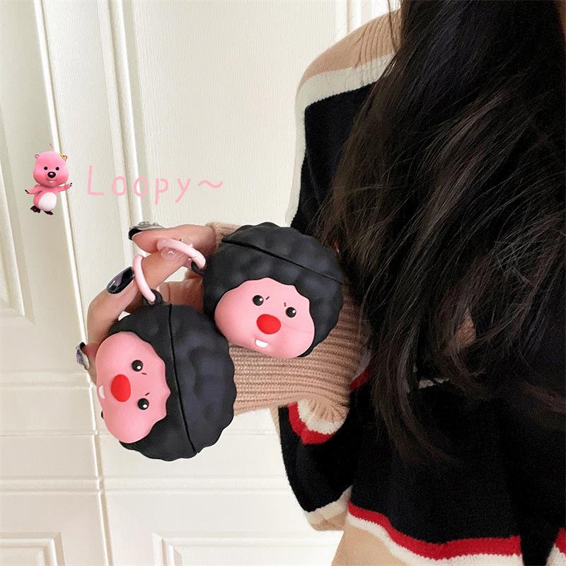Exploding head small beaver AirPods Pro1/1 generation Apple Bluetooth wireless earphone cover cute silicone case for