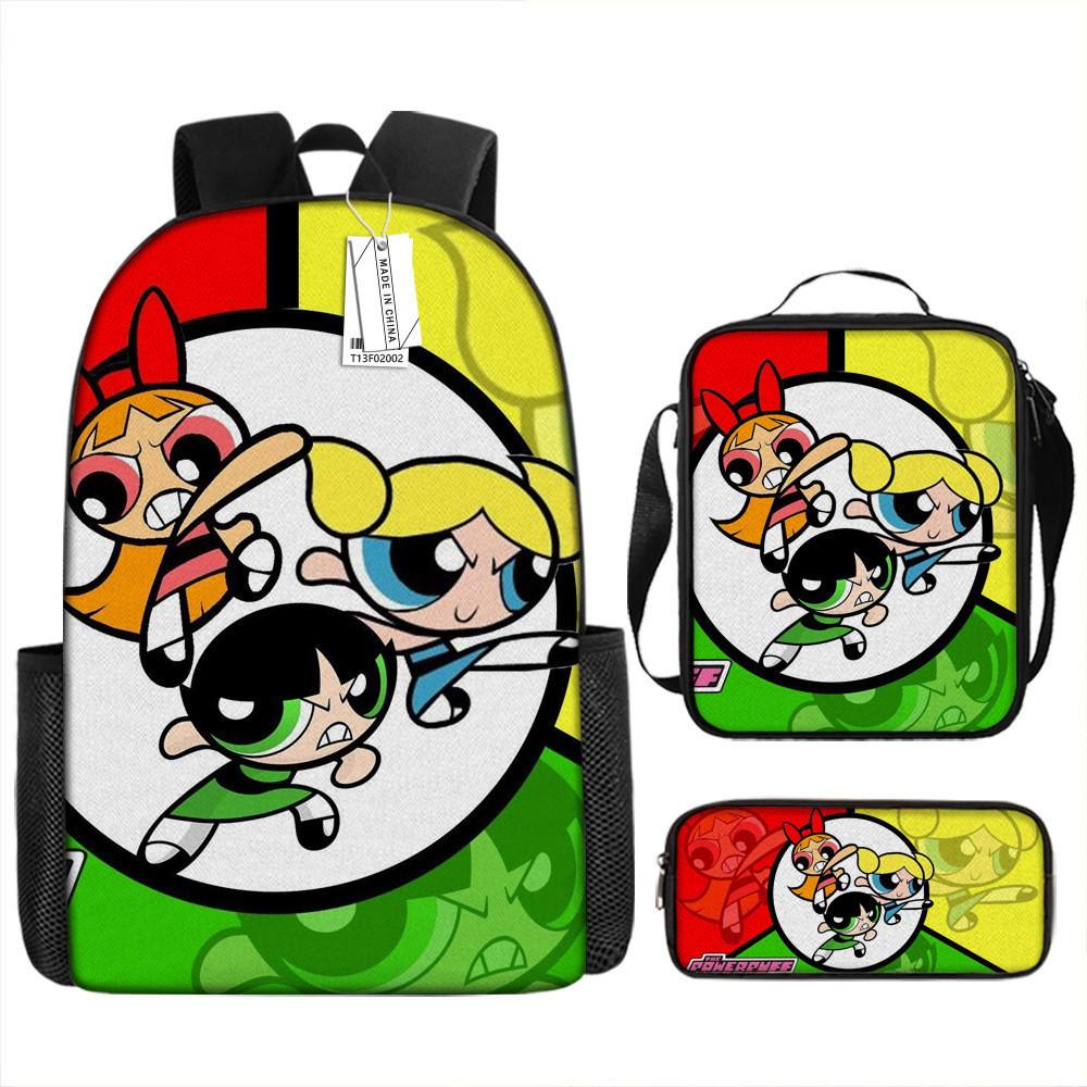 Mochila de Dibujos Animados Las Supernenas Con Correas Acolchadas de Espuma Para la Escuela y el Uso Diario