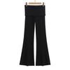 Korean Elegant Patchwork Mesh Flare Yoga Pants - Women's Retro Slimming Two-Piece Drape Design