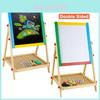 Дитячий двосторонній дерев'яний мольберт для малювання з регульованою висотою, кольоровою магнітною дошкою для творчих ігор та навчання