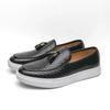 Fashion High Quality Wedding Leather Shoes Men Casual Leather Antiskid Loafers Tassels Leather Dress Business Shoes British Style Shoes