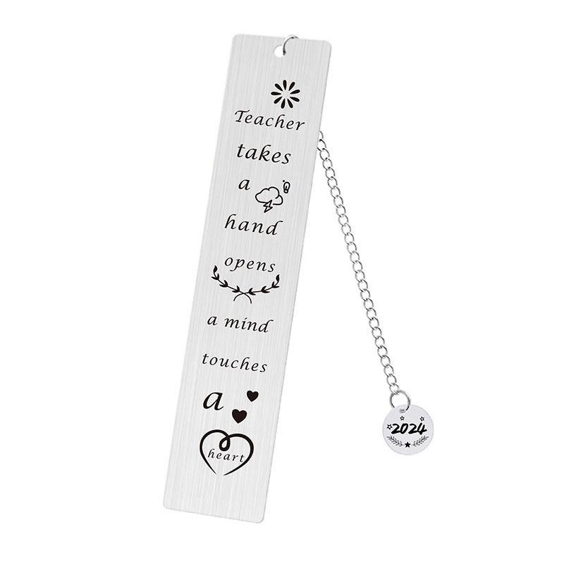 2024 Teacher's Day Engraved Round Pendant Bookmark - Student & Teacher Souvenir Gift