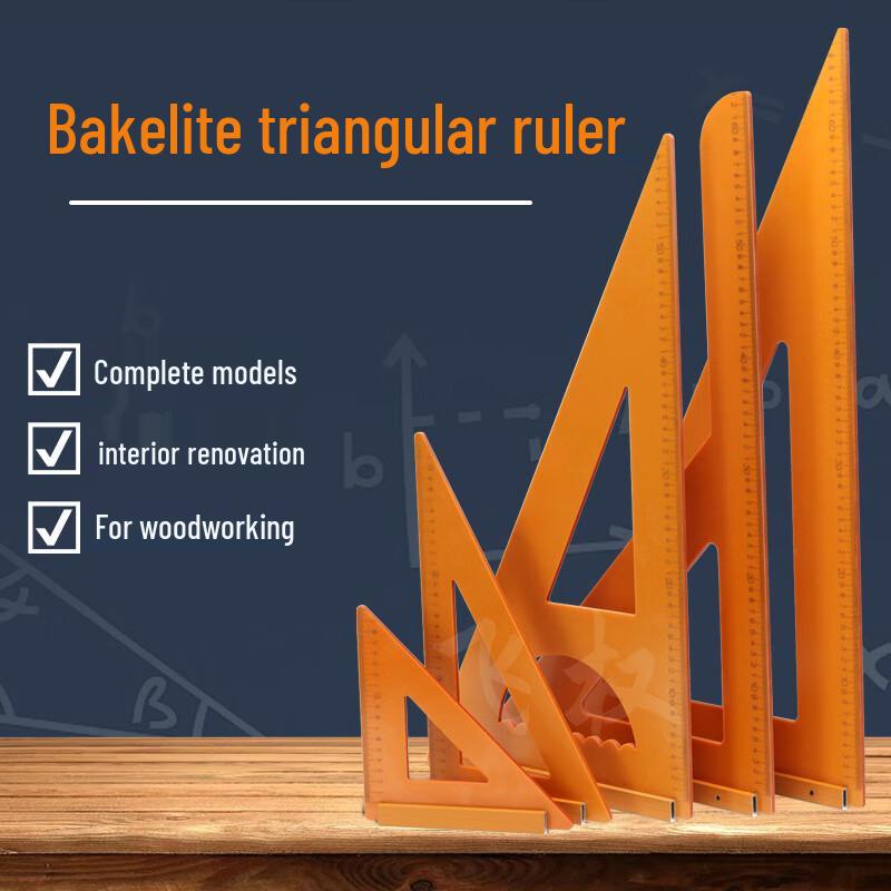 Large 90-Degree Bakelite Woodworking Triangle Square Ruler 72x40mm
