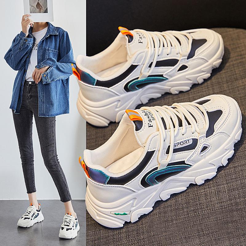 Showing feet small women's shoes spring and summer new breathable mesh dad shoes women's ultra-lightweight shock-absorbing sports shoes women's