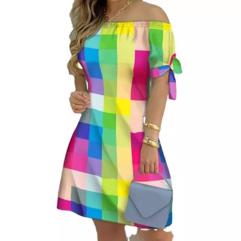 Women's Casual Fashion Home Gradient One Shoulder Dress