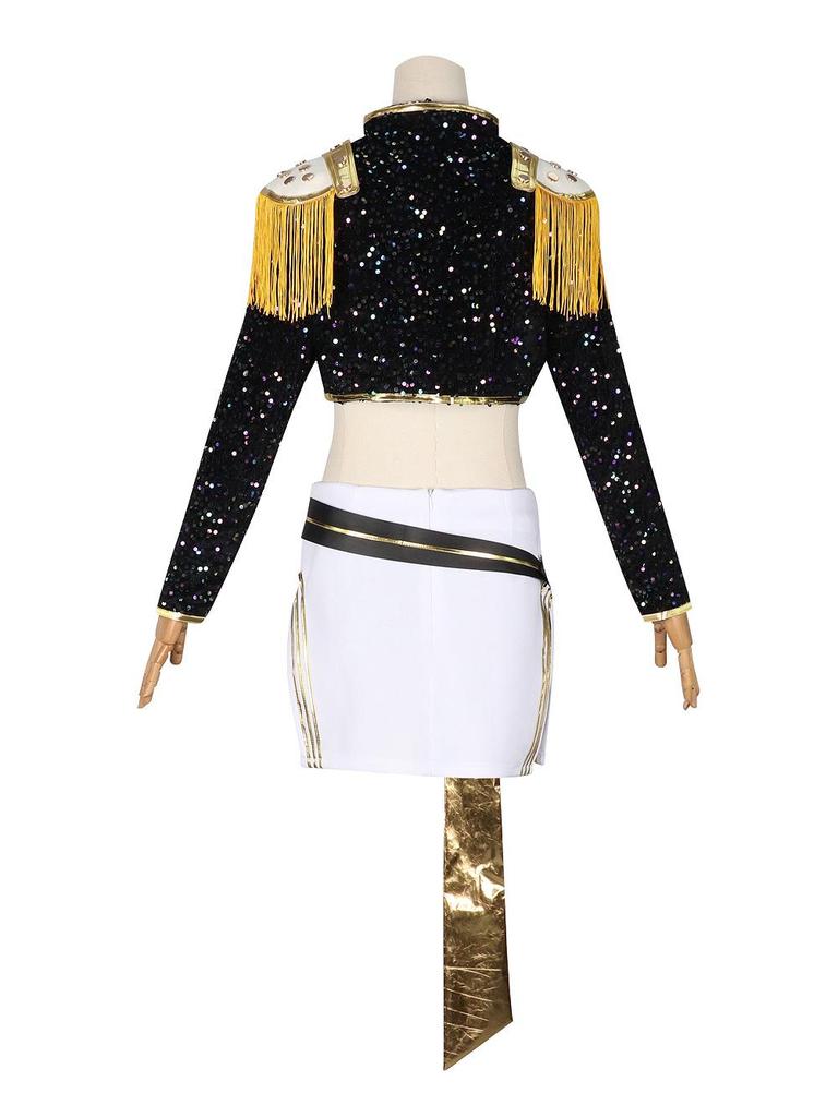 Demon Hunter Girls K-Pop Wave Rumizzoi Mira Black Gold Costume - Anime Movie Performance Style