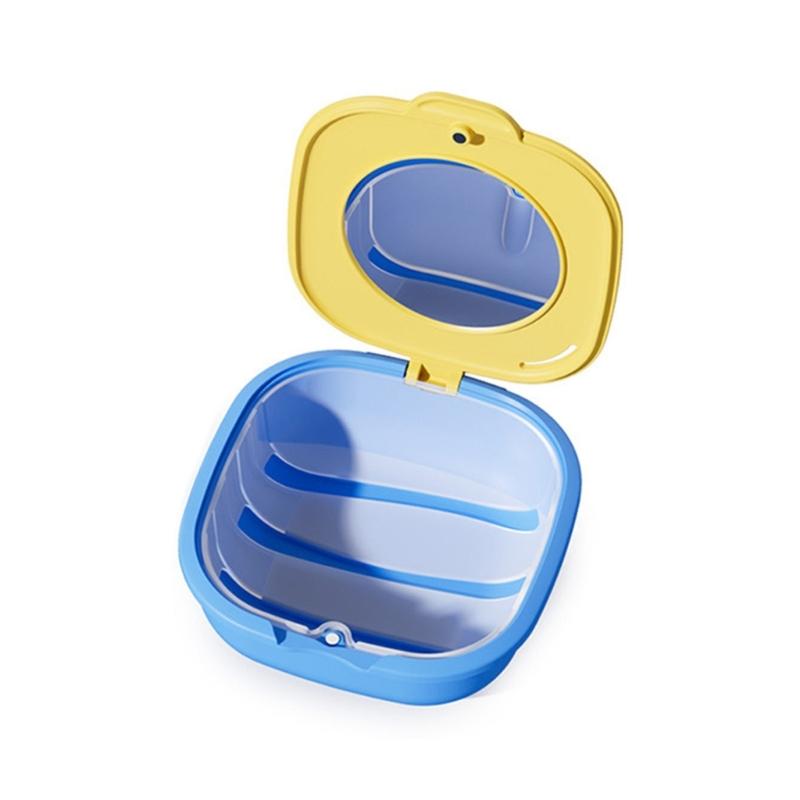Compact Portable Retainers Case Holder for Invisible Aligners Hygienic Storage Box with Secure Lid Design