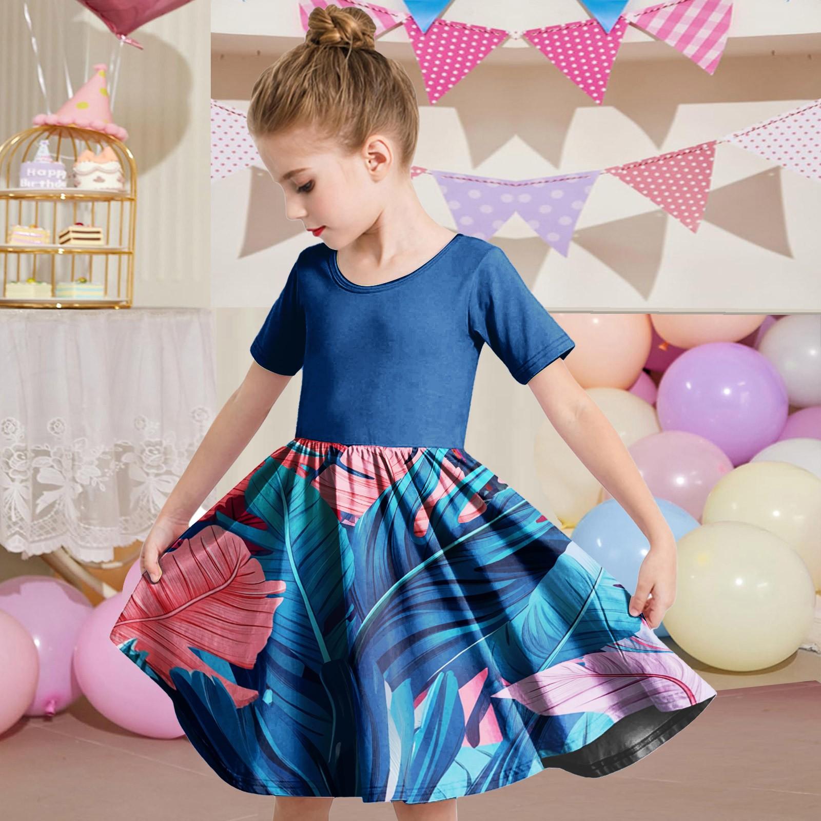 

Летнее платье для девочек, платье для малышей, однотонное повседневное платье-футболка с коротким рукавом А-силуэта 160